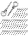 Threaded Eyebolts 50 Pack 1 4 In X 2 Long Stainless Steel Marine Grade Shoulder Eye Bolt With Nuts Wd15179