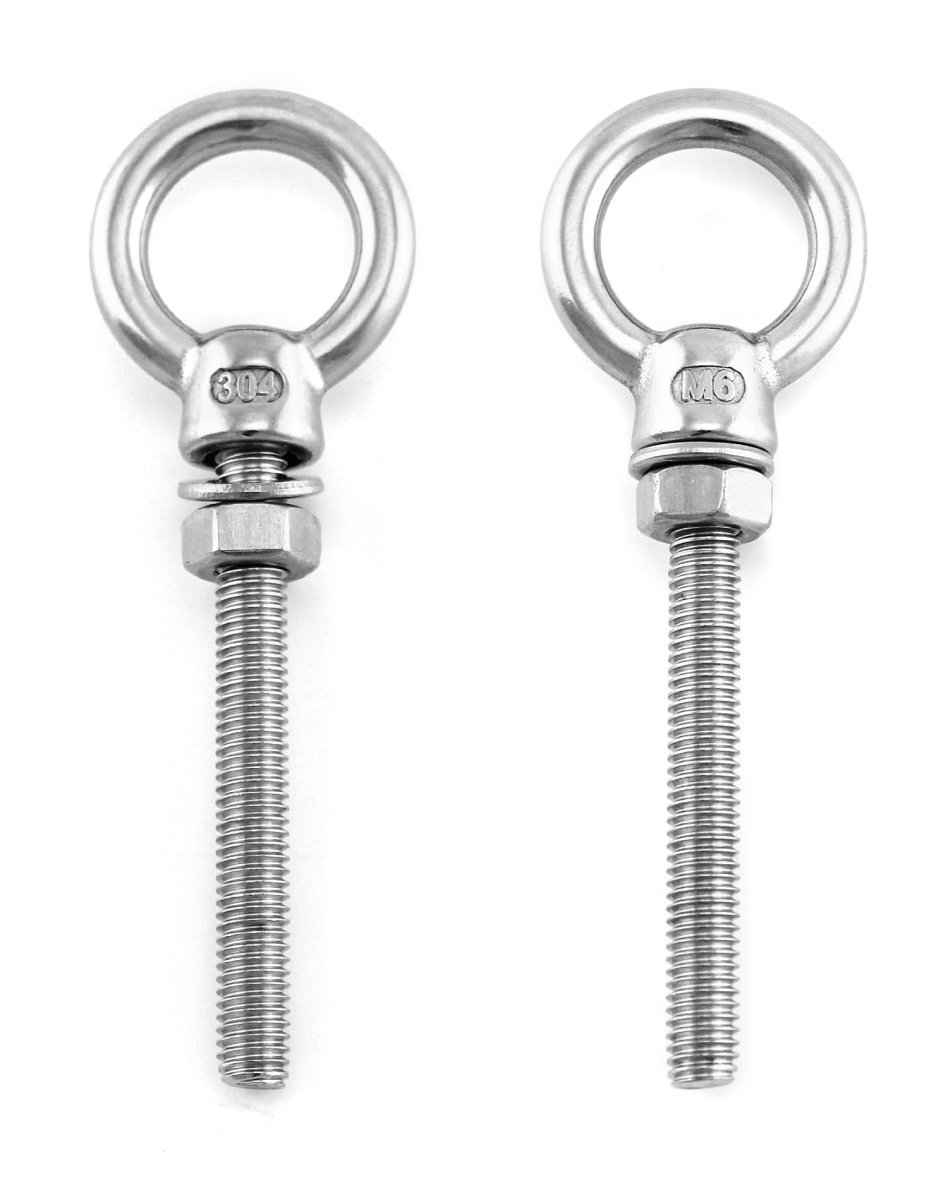 Threaded Eyebolts 50 Pack 1 4 In X 2 Long Stainless Steel Marine Grade Shoulder Eye Bolt With Nuts Wd15179