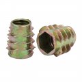 Uxcell M8x15mm Hex Socket Threaded Insert Nuts Bronze Tone 30pcs For Wood Furniture