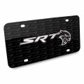 Ipick Image For Dodge Srt Hellcat 3d Logo On Pattern Black Solid Aluminum Metal License Plate