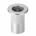 Uxcell 8-32 Rivet Nuts Aluminium Alloy Knurled Flat Head Threaded Insert Nut Silver 25pcs