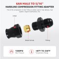 2 Pcs 6an Compression Fitting For 5 16 In Hardline Aluminum Brass Ferrule 37 Degrees Seal Fuel Line Adapter 9 18 Unf Thread