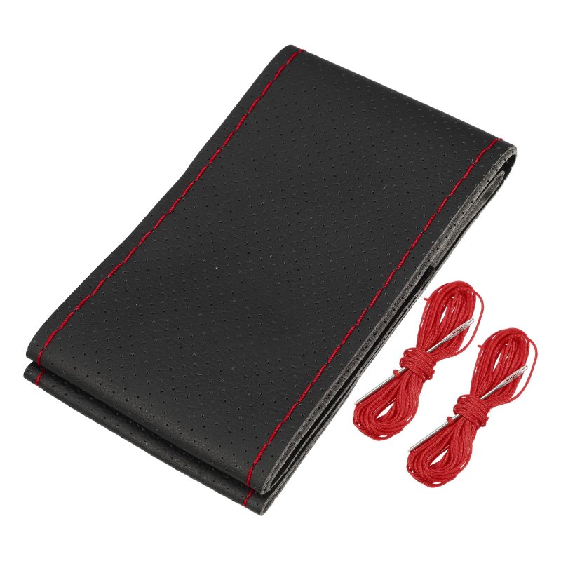 Hand Sewn Steering Wheel Cover Stitch With Needle And Thread Universal Fit 15 4-16 Inch 39-40 5cm Diameter For Car Suv