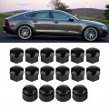 Qiilu 20pcs Lug Nut Covers Universal 17mm Wheel Center Bolt Cover Caps With Extractor For