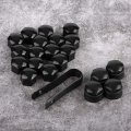 Qiilu 20pcs Lug Nut Covers Universal 17mm Wheel Center Bolt Cover Caps With Extractor For