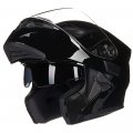 Ilm Motorcycle Dual Visor Flip Up Modular Full Face Helmet Dot Led Light Model 902l L Gloss Black 
