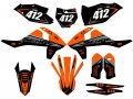 2017-2018 125 150 250 Sx Binary Orange Senge Graphics Complete Kit With Rider I D For Ktm 