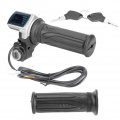 Electric Bike Throttle 36v Half-twist With Waterproof Led Power Indicator Key Lock For Bikes Scooters Black 