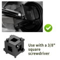 Brake Caliper Compression Tool With 3 8 In Square Drive 6 Sided Piston For Discs Steel Rear Brake Reset Black