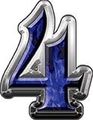Reflective Inferno Blue Flames Number 4 