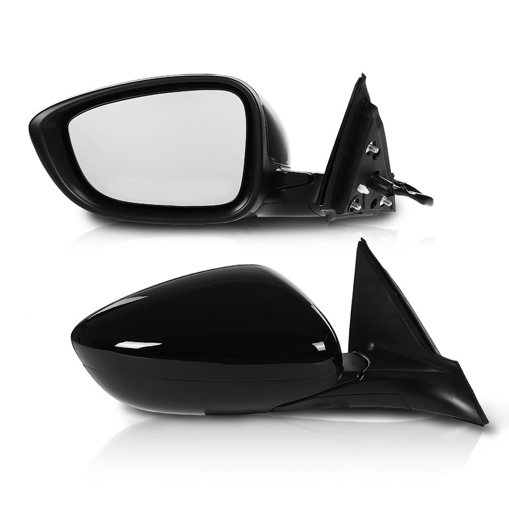Mirrors Power Pair For Honda Accord Sedan 2018-2022 3-pin Manual Folding Glossy Black