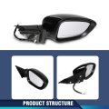 Mirrors Power Pair For Honda Accord Sedan 2018-2022 3-pin Manual Folding Glossy Black