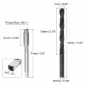 Uxcell Metric Tap And Drill Bit Set M8 X 1 Thread 7mm Black Oxide Twist Straight Flute Tapping Threading Repair Tool Kit