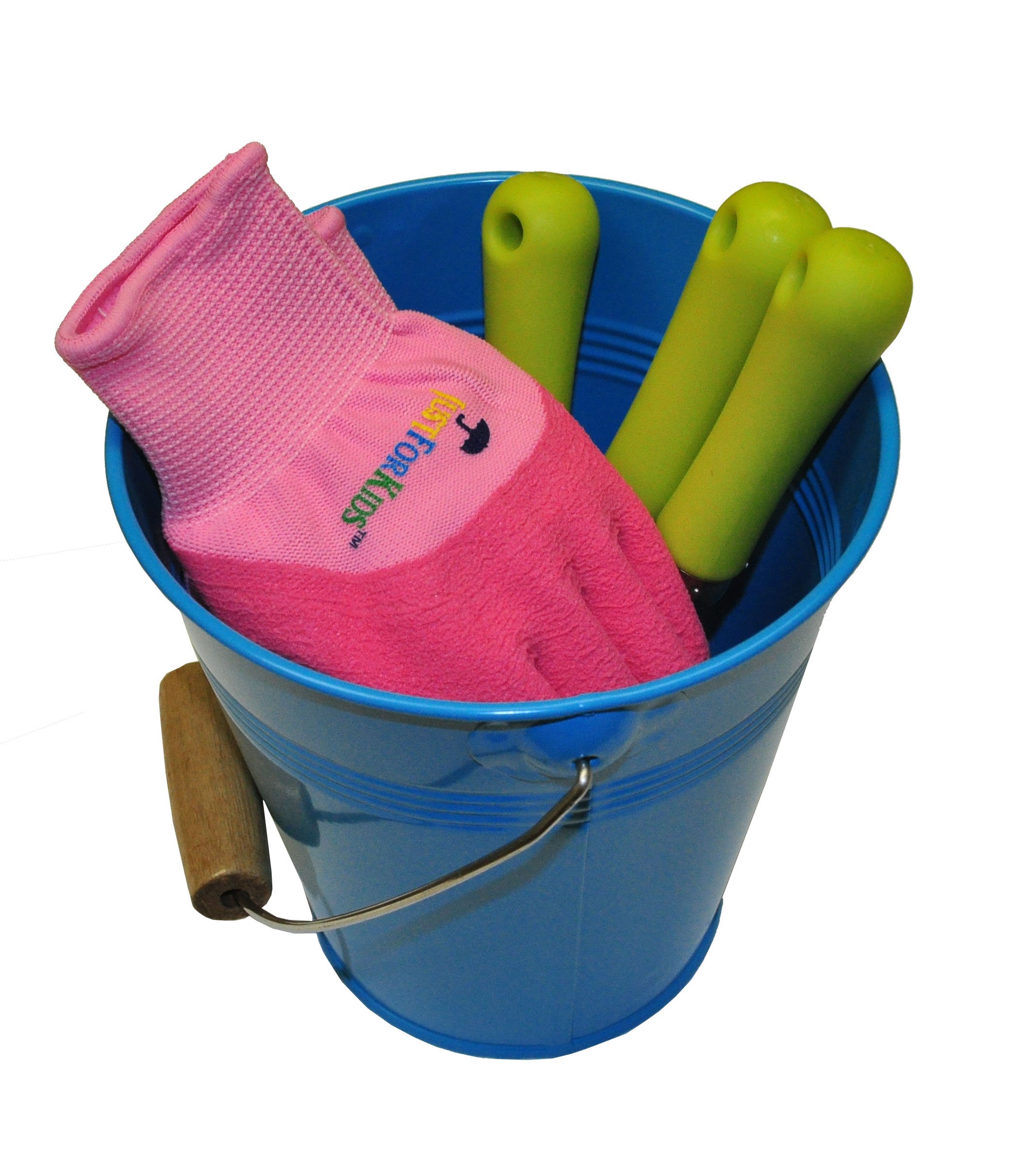 G F 10051 Justforkids Kids Water Pail with Garden Tools Set and Gloves Blue