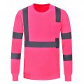 A-safety Work Safety Shirt Breathable Cool Dri Performance Men Women High Visibility Force Long Sleeve Tee Pink Xl 