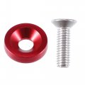 X Autohaux Engine Water Tank Radiator Bracket Stay Mount And Washer Kit For Honda Civic 1996-2000 Aluminum Alloy Red 1 Set