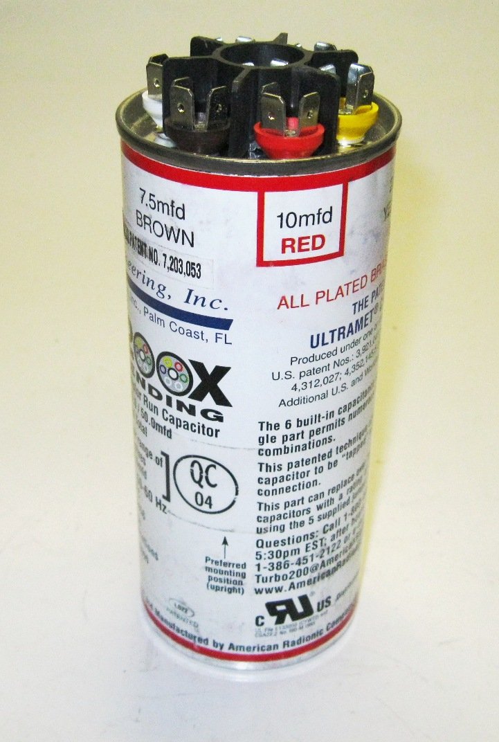 Amrad TurboMini Universal Motor Run Capacitor, 2.5 To 15 MFD, 370/440V