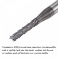 Uxcell End Mill Cnc Router Bits 2mm X 9 5mm 1 8 Shank Diamond Film Coated Carbide Engraving Bit Milling Cutter Left Hand For
