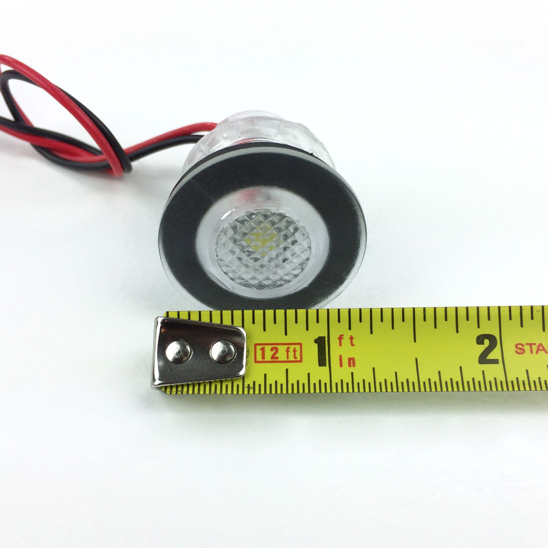 Round White 12v Led Courtesy Light Waterproof Accent Lights For Boat Marine Rv 2 Pack El-308001w
