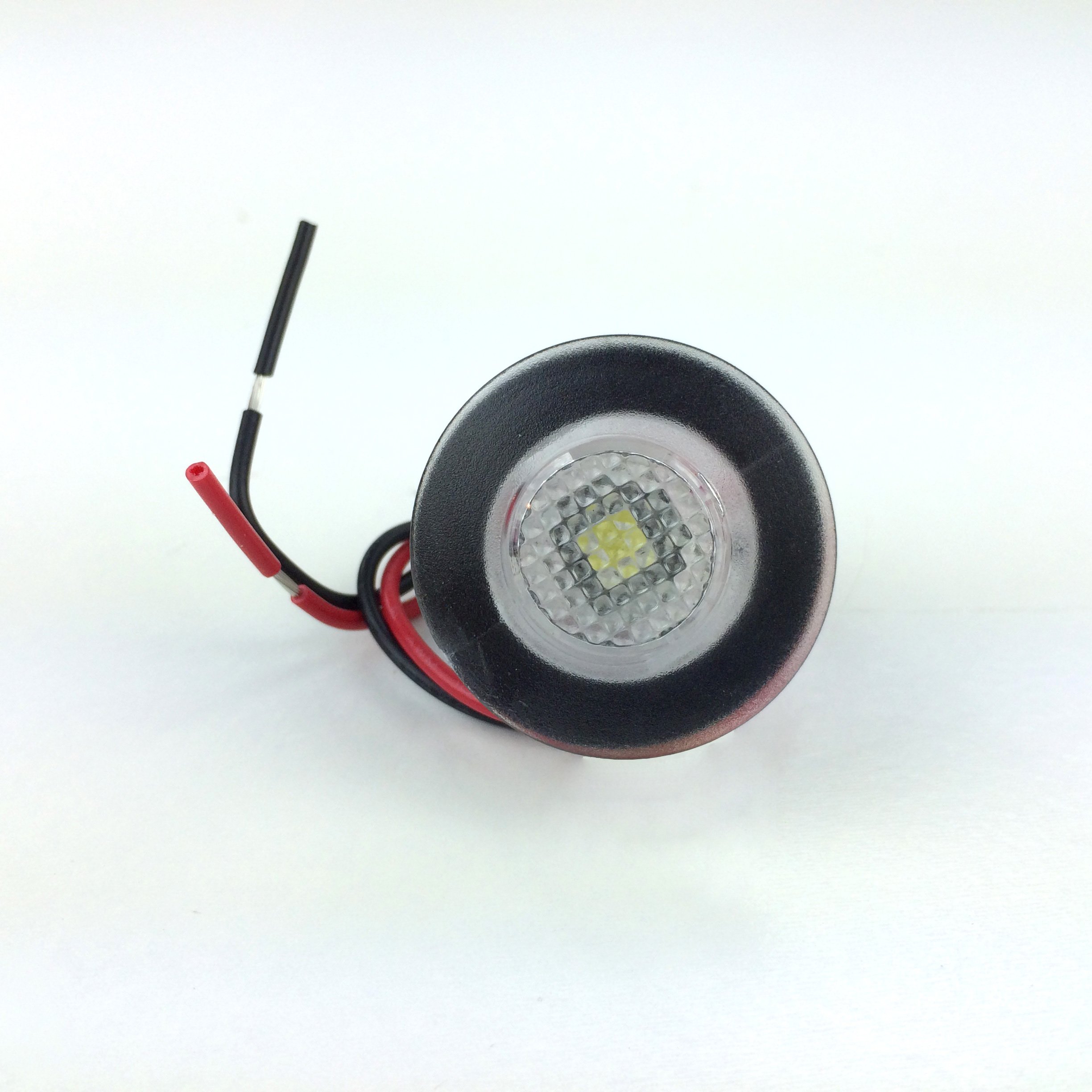 Round White 12v Led Courtesy Light Waterproof Accent Lights For Boat Marine Rv 2 Pack El-308001w