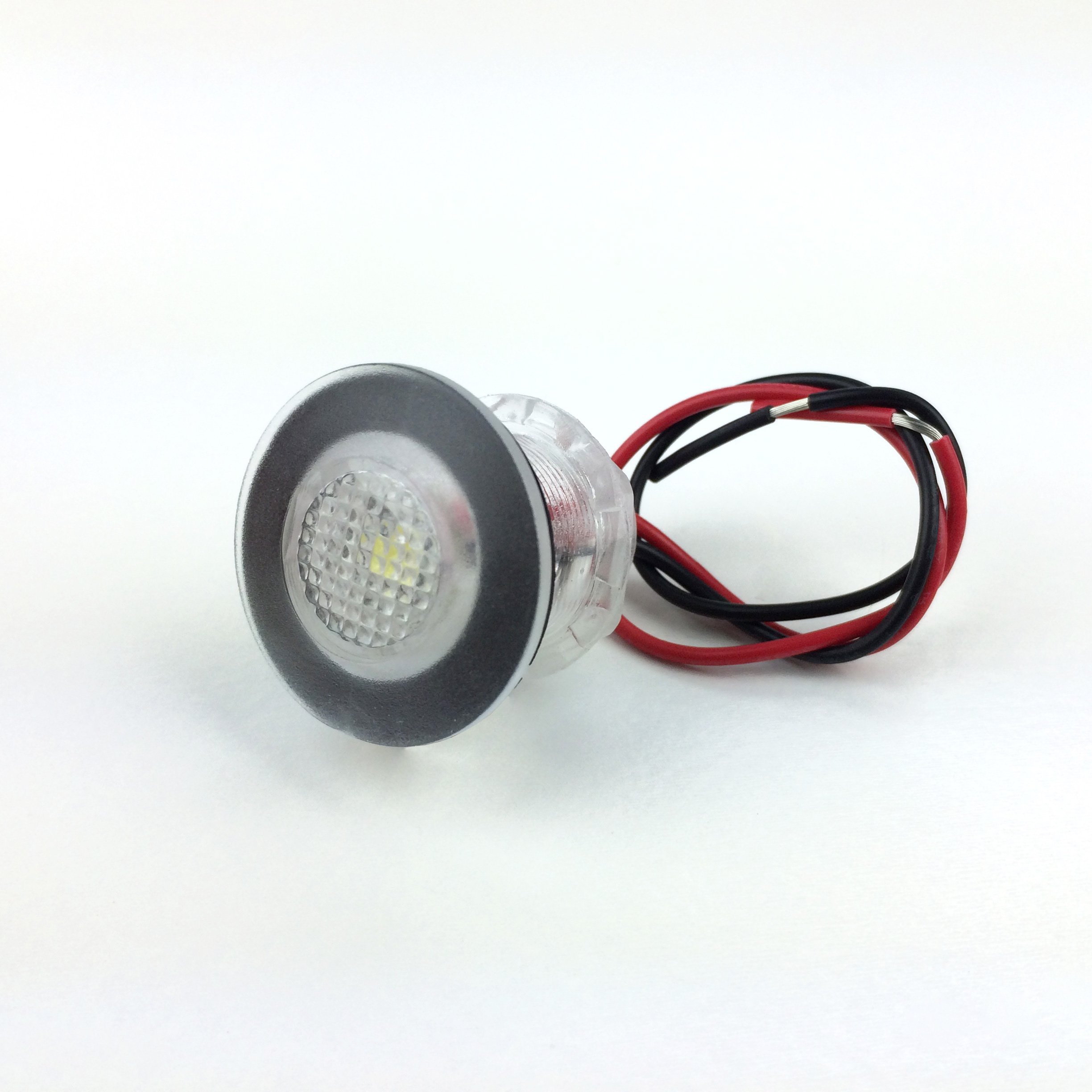 Round White 12v Led Courtesy Light Waterproof Accent Lights For Boat Marine Rv 2 Pack El-308001w