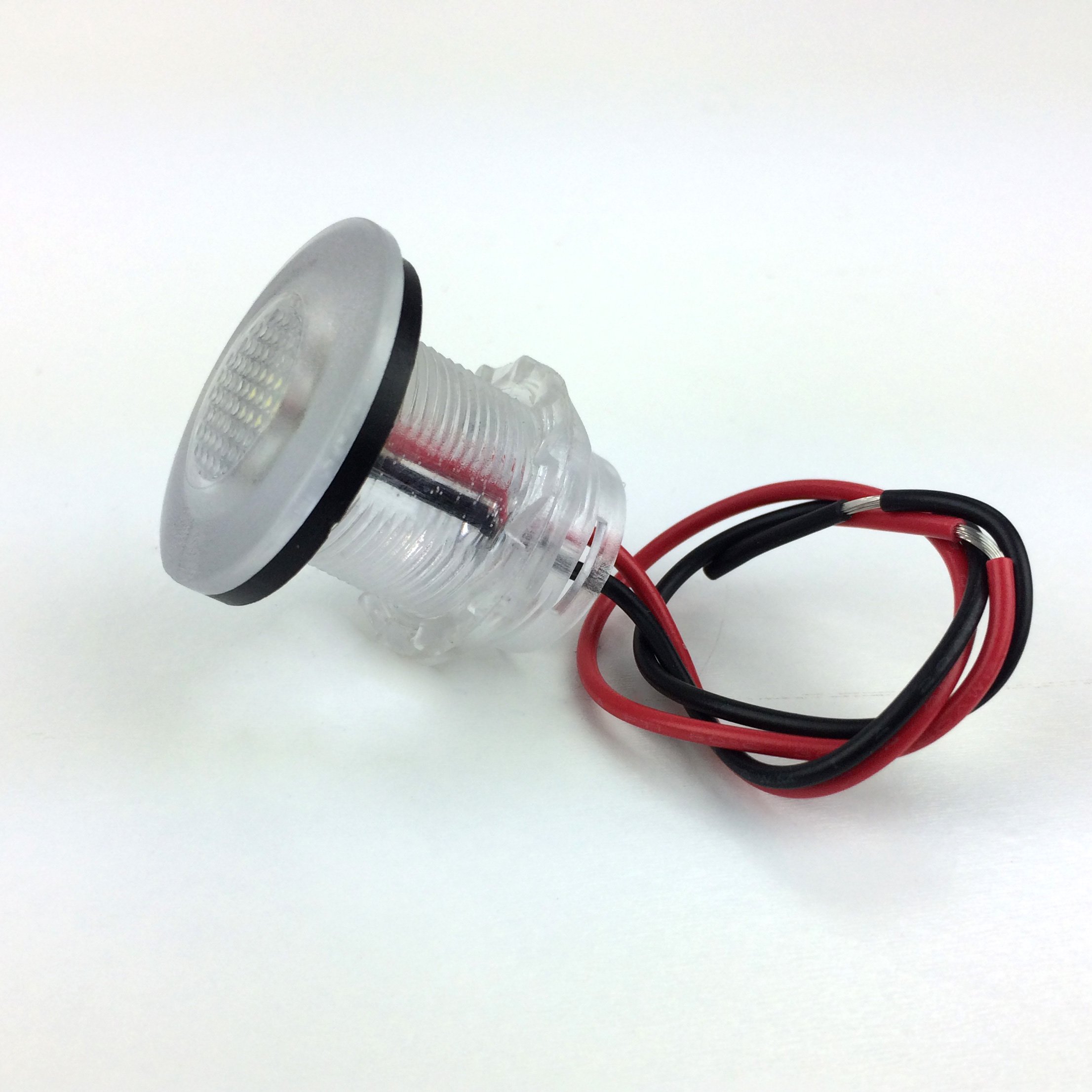 2 recpro round white led livewell courtesy accent light marine boat rv