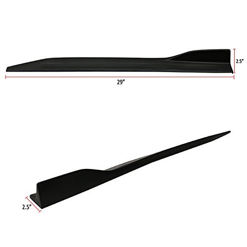 Universal Polyurethane Side Skirt Extension V5 Style Unpainted Black Rocker Splitter Winglets For Most Vehicles Bolt On