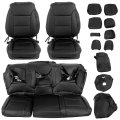 Seat Covers For 2019-2023 Chevy Chevrolet Silverado Gmc Sierra Crew Cab Black Lt Wt Rst New Body Style Artificial Leather 