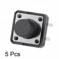 12x12x9mm Panel Mini Micro Small Pcb Momentary Tactile Tact Push Button Switch Dip Black 5pcs