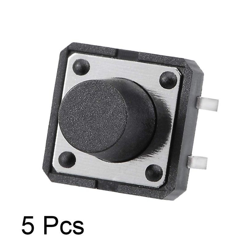 12x12x9mm Panel Mini Micro Small Pcb Momentary Tactile Tact Push Button Switch Dip Black 5pcs