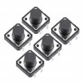 12x12x9mm Panel Mini Micro Small Pcb Momentary Tactile Tact Push Button Switch Dip Black 5pcs 