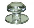 Clear Acrylic Stick-on Beveled Face Mirror Round Knob 