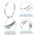 Uxcell 1pcs T-bolt Hose Clamps 240-252mm 9 45 -9 92 Id Range Stainless Steel Radiator Intake Clamp For Truck Exhaust