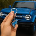 Ford Bronco Logo Blue Die-cut Metal Key Chain Key-charm Official Licensed