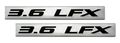 2x Pair Set 3 6 Lfx Black On Silver Highly Polished Real Aluminum Emblems Of 2
