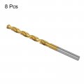 Uxcell High Speed Steel Straight Shank Twist Drill Bit Fully Ground Titanium Coated 4 9mm Diameter 34mm Total Length 12mm 8 Pcs