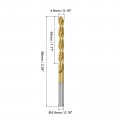 Uxcell High Speed Steel Straight Shank Twist Drill Bit Fully Ground Titanium Coated 4 9mm Diameter 34mm Total Length 12mm 8 Pcs