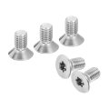 M8-1 25 X 16mm Flat Head Torx Anti Theft Machine Screws Pcs 304 Stainless Steel Drive Countersunk Full Thread Silver 