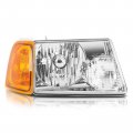 Aintier A Pair Of Automotive Headlight Assembly Fit Ford For Ranger 2001-2011 With Chrome Housing Amber Reflector Clear Lens
