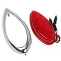 2pcs Red 35 Led Chrome Tear Drop Truck Trailer Stop Turn Brake Tail Lights Sealed W High Low Brightness