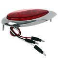 2pcs Red 35 Led Chrome Tear Drop Truck Trailer Stop Turn Brake Tail Lights Sealed W High Low Brightness
