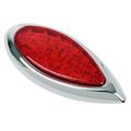 2pcs Red 35 Led Chrome Tear Drop Truck Trailer Stop Turn Brake Tail Lights Sealed W High Low Brightness