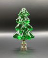 Holiday-christmas Lamp Finial-green Glass Tree-polished Nickel Base 
