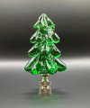 Holiday-christmas Lamp Finial-green Glass Tree-polished Nickel Base