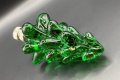 Holiday-christmas Lamp Finial-green Glass Tree-polished Nickel Base