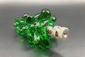Holiday-christmas Lamp Finial-green Glass Tree-polished Nickel Base