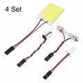 Cob Led Panel Lamp Reading Ceiling Plate Light 24-surface Mount Device Dc12v White With Ba9s T10 Festoon Adapter 4set
