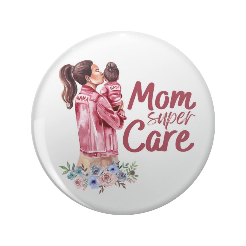 1080 Graphics Mom Super Care Key Chain Double Sided Stainless Steel Keychain
