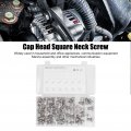 100pcs Cap Head Square Neck Bolt Screw Round Carriage Nuts 304 Stainless Steel For Household Office Appliances Communication