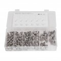 100pcs Cap Head Square Neck Bolt Screw Round Carriage Nuts 304 Stainless Steel For Household Office Appliances Communication